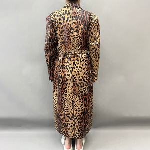 トレンチコート女性,ベルト付き,ロングレザージャケット - Product Image 5