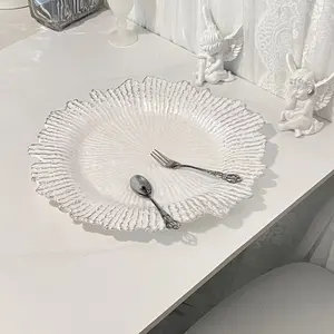 Gold Reef Charger Plates For Dinner Wedding Decoration Wedding Dishes Porcelain Silver Charger Plate Plastic Charger Plates