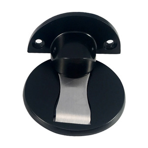 Loquet de porte à fixation au sol en alliage de zinc noir, design minimaliste, type dissimulé, installation facile - Product Image 1
