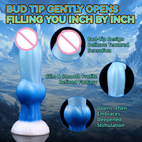 ELKKOST Dildo en silicone à grande circonférence, noué, fantaisie, en forme de chien, avec ventouse, pénis artificiel, jouets sexuels, vente en gros