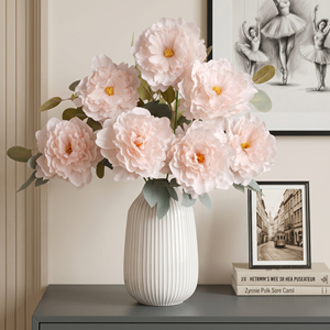 Fleurs artificielles en soie en gros, pivoine à 7 têtes, pour la décoration de table à la maison - Product Image 1