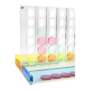 Acrylic Connect 4 Game Set Family Indoor Board Game 4 In A Row Game