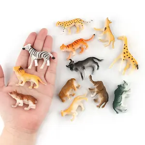 Pasokan Pabrik Model Hewan Angka Mainan, Realistis Wild Zoo Mini Hewan Bermain Set Plastik, Anak-anak Balita 12 Piece Hadiah Set