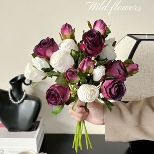 Pequeñas Rosas Artificiales de Seda, Flores Hechas a Mano para Decoración del Hogar, Accesorios para Bodas - Product Image 3