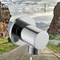 Raccord de Douche Mural en Laiton à Sortie Unique 1/2\" NPT pour Douchette, Bec Élastique, Finition Chrome, Design Moderne