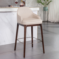 Tabouret haut de comptoir rembourré pour restaurant au design moderne de haute qualité chaises de bar de cuisine tabouret de bar en bois massif