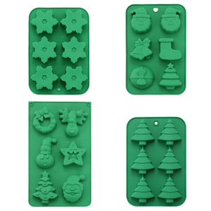 Christmas Silicone Molds 6Pcs Set Snowflake Tree Gingerbread Baking Cookie Candy Mold Oven Safe - Product Image 2