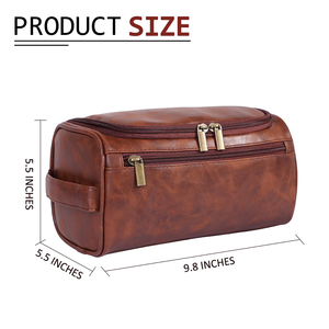 Neceser de Viaje Personalizado para Hombre - Bolsa de Aseo Grande de Cuero PU con Nombre Personalizado, Regalo para Esposo, Novio, Papá - Product Image 2