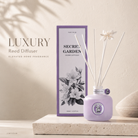 Diffuseur de parfum d'ambiance en verre dépoli personnalisé 100 ml, diffuseur d'arômes à étiquette privée, senteurs mélangées pour cadeaux, vente au détail, OEM, ODM