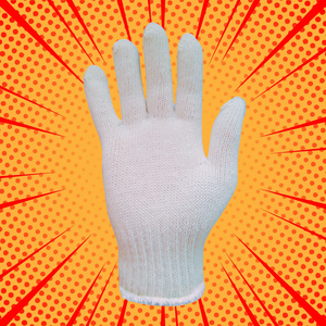 Guantes de Trabajo de Algodón con Puño Tejido Antideslizante, Duraderos, de Uso General, Blancos con Puño Verde - Product Image 3