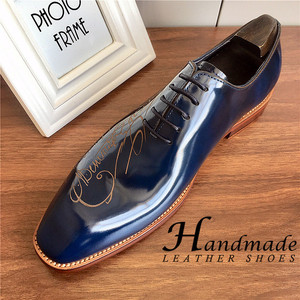 Chaussures habillées haut de gamme en cuir véritable pour hommes - Chaussures en cuir gravées à bout pointu et finition brillante, style Oxford - Product Image 3