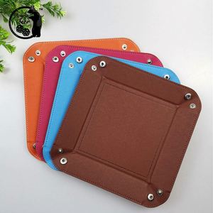 Boîte de rangement en cuir PU, organiseur de bureau double face, plateau à dés pliable et roulant - Product Image 2