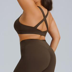 Nuevo sujetador deportivo transfronterizo de talla grande con alto soporte, de Spandex/Nylon, a prueba de golpes, para <span class=keywords><strong>mujer</strong></span>, ideal para correr al aire libre, fitness y yoga. - Product Image 4