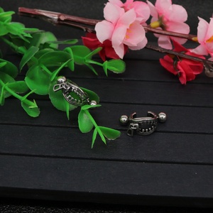 Boucles d'oreilles clous personnalisées pour hommes en acier inoxydable 316, étanches, hypoallergéniques, design fermeture éclair creuse, style vintage punk gothique pour hommes - Product Image 5