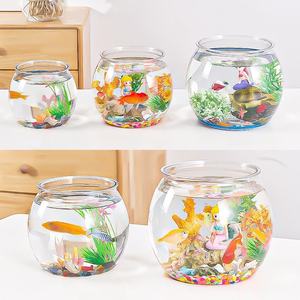 Transparante PET-plastic kleine ronde viskom & <span class=keywords><strong>aquarium</strong></span>, duurzaam en makkelijk schoon te maken, voor woonkamer en thuiskantoor decoratie - Product Image 3