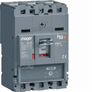 HNS063BC ปรับแต่งได้ด้วยชุดเบรกเกอร์แบบหล่อขึ้นรูปของ Hagers รุ่น h3+ P160 แบบแม่เหล็ก 3P 40kA 63A - Product Image 1