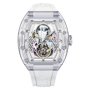 Montre mécanique à mouvement automatique BG6002, cadran lumineux ours polaire, bracelet blanc, montres pour hommes - Product Image 1