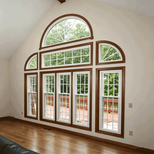 Ventana Arqueada de Aluminio con Rotura de Puente Térmico, Doble Acristalamiento, Insonorizada, Resistente a Impactos, para Residencias y Villas - Product Image 2