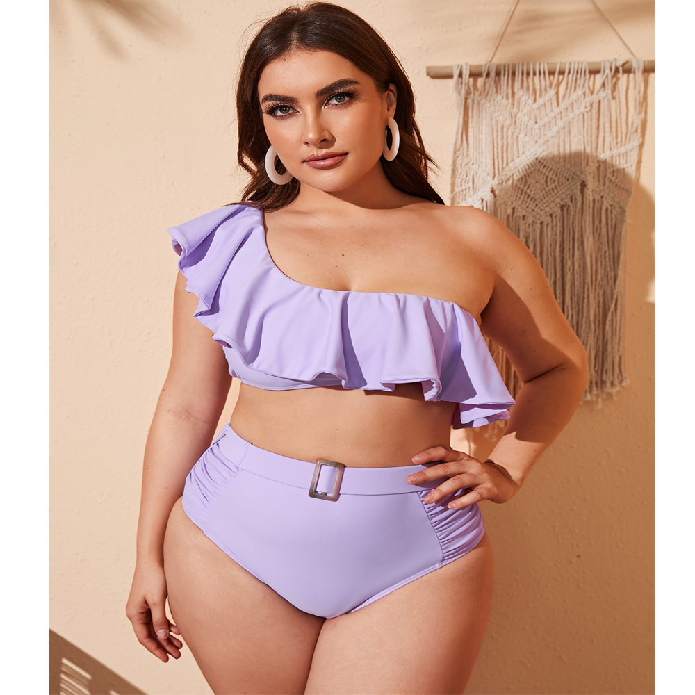 2022 new swimsuit backless and belly covered swimsuit solid color split swimsuit spot Eco Friendly Recycled Nylon Swimwear