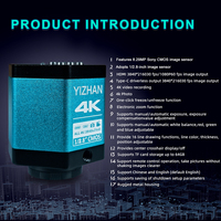 Microscope trinoculaire 4K YIZAHN avec caméra et emplacement pour carte TF, idéal pour l'inspection industrielle, la soudure de circuits imprimés et la réparation de cartes de téléphone