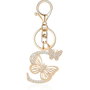 Llavero de Aleación de Zinc Chapado en Oro con Forma de Mariposa y Letra Inicial M, Impermeable, Ligero, para Mujeres y Niñas, con Cristales - Product Image 5