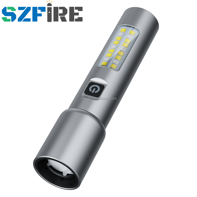 High-quality Portable Flashlight with White Laser Telescopic Zoom Light-emitting Diode Water-resistant Suitable for Camping