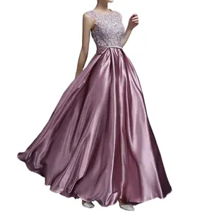 Женское атласное платье 2024 Smo, элегантное облегающее платье-макси без рукавов, на бретельках, в пол, с вырезами, элегантное кружевное платье для выпускного вечера