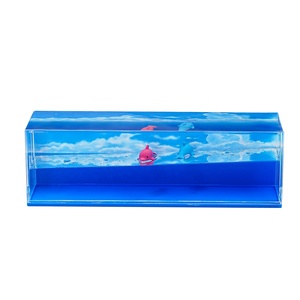 202.8*53.7*63.5 MM 3D Animal <span class=keywords><strong>Aqua</strong></span> Fishbowl Forme Cube Globe De Neige Acrylique Boule De Neige Cadeau Décoration De Table - Product Image 2
