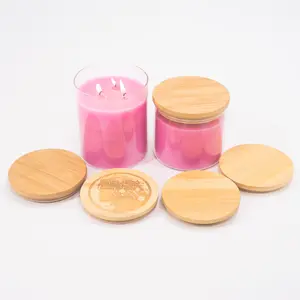 Customized Smooth Wooden Cap Bamboo Wooden Candle Lid For Jars