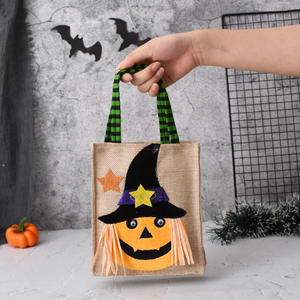 Regalo de Halloween arpillera fieltro bolso caramelo bolsa fantasma bruja calabaza murciélago bolsa decoración dulces regalo bolsa de mano - Product Image 1