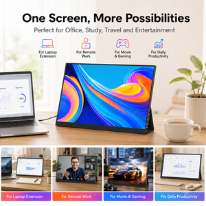 Écran <span class=keywords><strong>portable</strong></span> USB-C 16 pouces 2,5K, extension d'écran pour <span class=keywords><strong>ordinateur</strong></span> <span class=keywords><strong>portable</strong></span>, double mini HDMI, moniteur léger 0,7 kg - Product Image 6