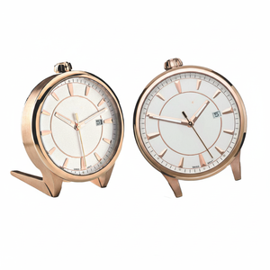 Classic <b>Clock</b> with Chrome Body and Clear White Face - Product Image 1