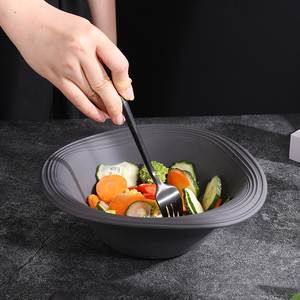 YST <span class=keywords><strong>Céramique</strong></span> Paquet sur mesure Vaisselle Fabriqué à la main Bol à salade <span class=keywords><strong>en</strong></span> porcelaine à effet non émaillé pour une expérience culinaire unique - Product Image 4