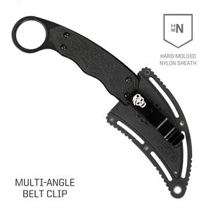Couteau de survie SOG GB1002-CP Gambit Blackout Full Tang, lame fixe de 2,6 pouces, étui en nylon rigide, clip de ceinture réglable, noir - Product Image 3