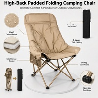Chaise pliante légère avec coussin, tissu Oxford durable, portable pour la randonnée, le camping et les activités de plein air