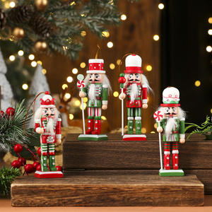 Fournitures de fête de noël Miniatures <span class=keywords><strong>Casse</strong></span>-<span class=keywords><strong>Noisette</strong></span> Marionnette Ornements Dessin Animé Noix Soldats Bande Poupées - Product Image 4