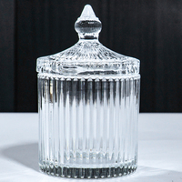 Boîte de rangement en verre transparente vide, classique, ronde et haute, avec couvercle, idéale pour la maison, les cadeaux ou les affaires – Pot à bonbons en verre très prisé