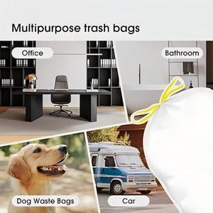 Bolsas de basura pequeñas Huamaohengchun de 1.6 galones, paquete de 60 mini bolsas de basura con cordón, sin perfume, aptas para 4.5-8 litros, 1.2-2 galones - Product Image 6