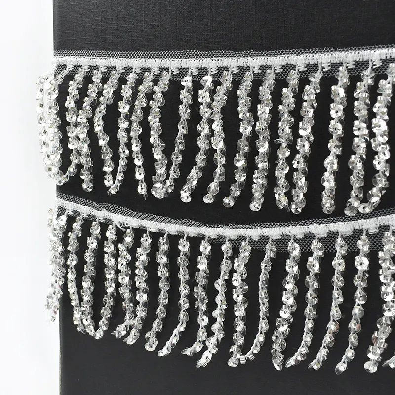 Deepeel XP064 7cm DIY Sewing Garment Tassels Accessories Handmade Dress Clothes Decor Lace Crystal Glitter Glass Bead Fringe