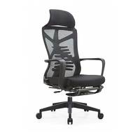 Chaise de bureau ergonomique à dossier haut, siège exécutif en maille, soutien lombaire réglable, chaise de travail inclinable avec repose-pieds