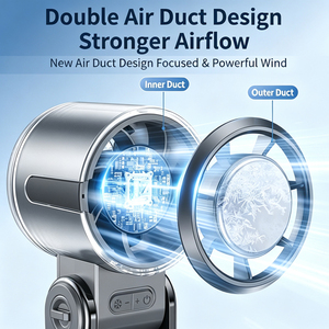 2026 <b>Mini</b> Air Cooler <b>Fan</b> High-Speed <b>USB</b> Refrigeration Handheld <b>Fan</b> Convenient Neck-Hanging Design Outdoor Use Folding Feature - Product Image 3