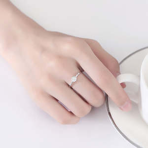 Dame 925 Sterling Zilveren Sieraden Vrouw Trendy Sneeuwvlok Metaal Koreaanse Belofte Vinger S925 Minimalistische Ring - Product Image 6