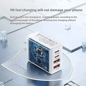 Cargador USB C Multipuerto GaN de 40W con Certificación QC3.0, 4 Puertos (2 USB-A, 2 Tipo-C PD), Resistente al Fuego, Estación de Carga Rápida, Adaptador de Corriente de Escritorio - Product Image 6