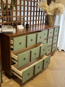 Gabinete moderno de mediados de siglo, gabinete de almacenamiento lateral de madera maciza para muebles del hogar, estilo retro, adecuado para dormitorios y salas de estar - Product Image 4