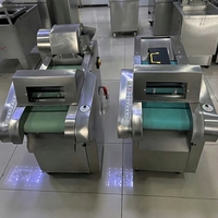Commerciële elektrische alles-in-één fruit snijmachine, schil-, ontpit- en snijapparatuur, roestvrijstalen voorbereidingsprocessor