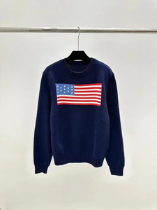 Chandail tricoté à manches longues décontracté pour femmes à motif de <span class=keywords><strong>drapeau</strong></span> national de style paresseux populaire de vente chaude d'usine - Product Image 6