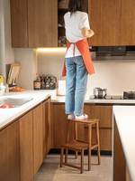 Marchepied en bambou massif, tabouret de bar multifonctionnel avec repose-pieds coulissant, échelle d'angle pour cuisine et chambre