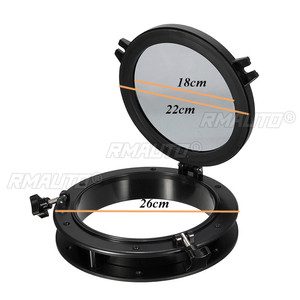 Hublot rond en plastique noir de 26 cm (10 pouces) pour bateau, camping-car, ouverture de hublot de bateau, fenêtre de hublot de yacht - Product Image 2