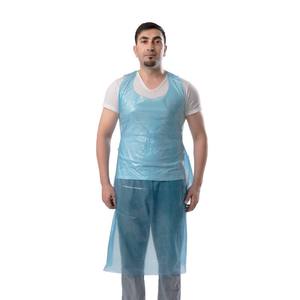 Gıda hizmeti çalışma aşınma polietilen PE boyun ağır tek kullanımlık laboratuvar koruyucu PPE önlükleri - Product Image 2