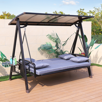 Balançoire pour cour extérieure Rockers, villa de jardin extérieur alimentée par énergie solaire Accueil Internet-famous 4 personnes balançoire chaises suspendues, hamacs